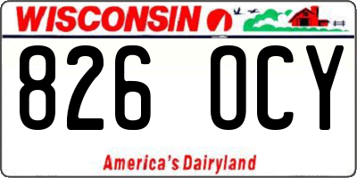 WI license plate 826OCY