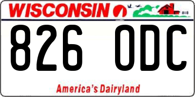 WI license plate 826ODC