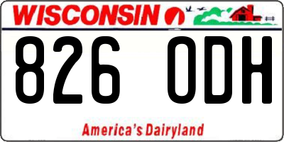 WI license plate 826ODH