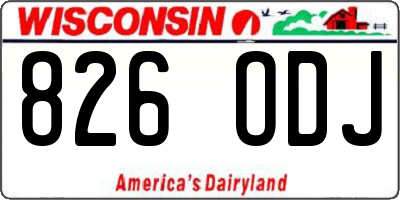WI license plate 826ODJ