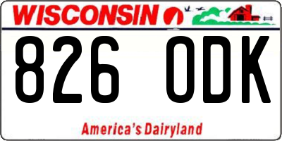 WI license plate 826ODK