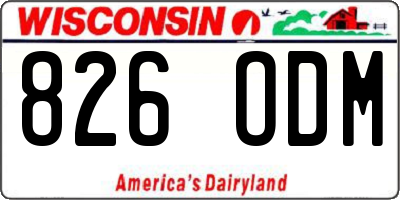 WI license plate 826ODM