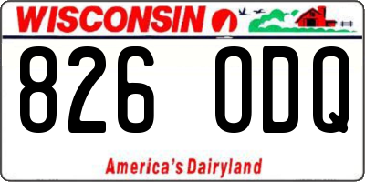 WI license plate 826ODQ