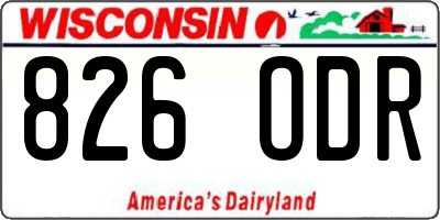 WI license plate 826ODR