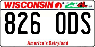 WI license plate 826ODS