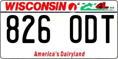 WI license plate 826ODT