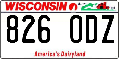 WI license plate 826ODZ