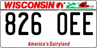 WI license plate 826OEE