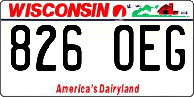 WI license plate 826OEG