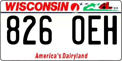 WI license plate 826OEH