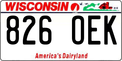 WI license plate 826OEK