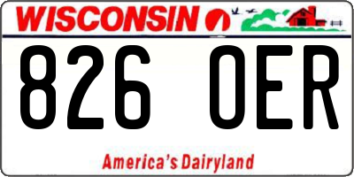 WI license plate 826OER