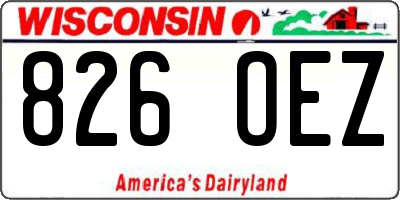 WI license plate 826OEZ