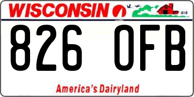 WI license plate 826OFB