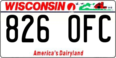 WI license plate 826OFC