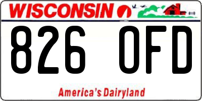 WI license plate 826OFD