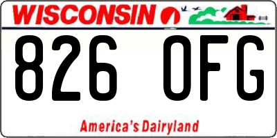 WI license plate 826OFG