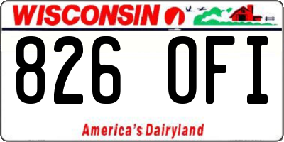 WI license plate 826OFI