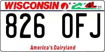 WI license plate 826OFJ