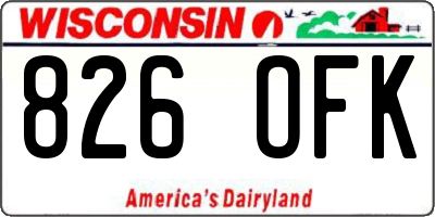 WI license plate 826OFK