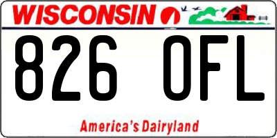 WI license plate 826OFL