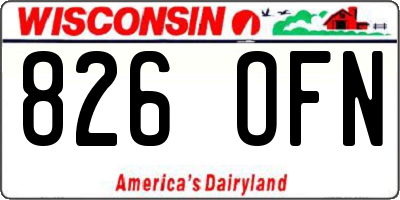 WI license plate 826OFN