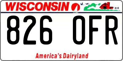 WI license plate 826OFR