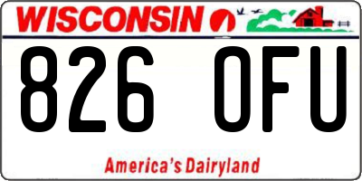 WI license plate 826OFU