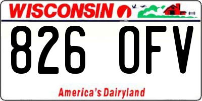 WI license plate 826OFV