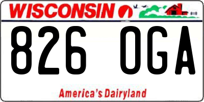 WI license plate 826OGA