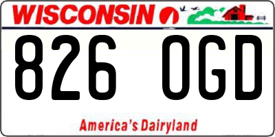 WI license plate 826OGD