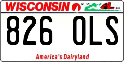 WI license plate 826OLS