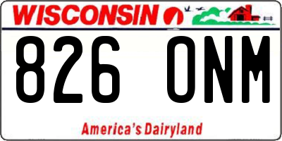 WI license plate 826ONM