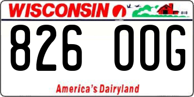 WI license plate 826OOG