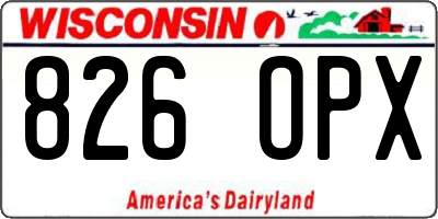 WI license plate 826OPX