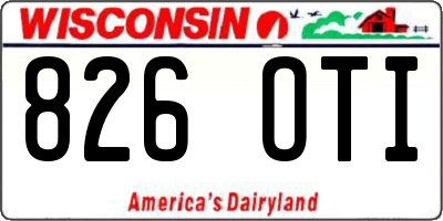 WI license plate 826OTI