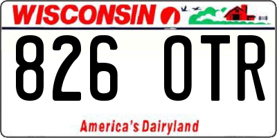WI license plate 826OTR