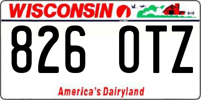 WI license plate 826OTZ