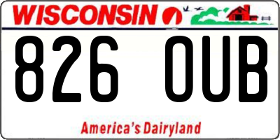 WI license plate 826OUB