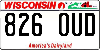 WI license plate 826OUD
