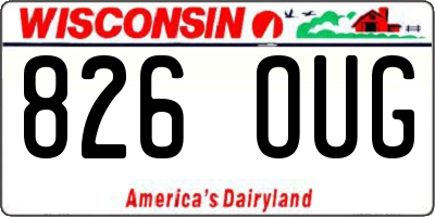 WI license plate 826OUG