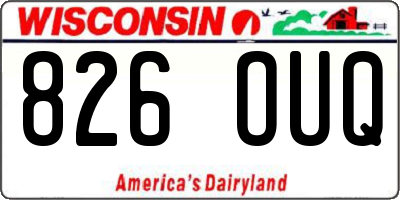 WI license plate 826OUQ
