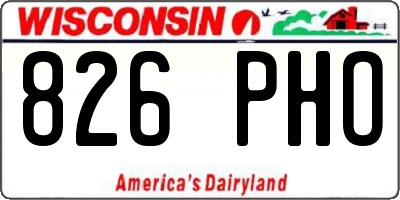 WI license plate 826PHO