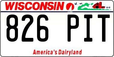 WI license plate 826PIT