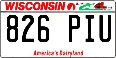 WI license plate 826PIU