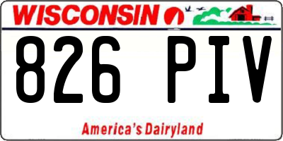 WI license plate 826PIV