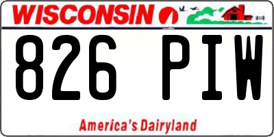 WI license plate 826PIW