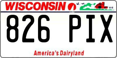 WI license plate 826PIX