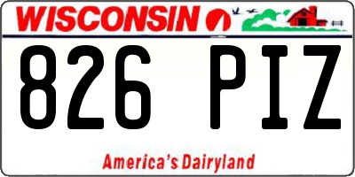 WI license plate 826PIZ