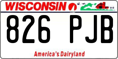 WI license plate 826PJB